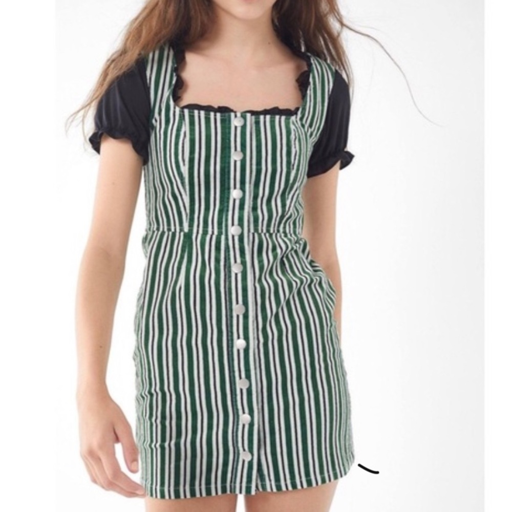 Green striped urban outfitters dress